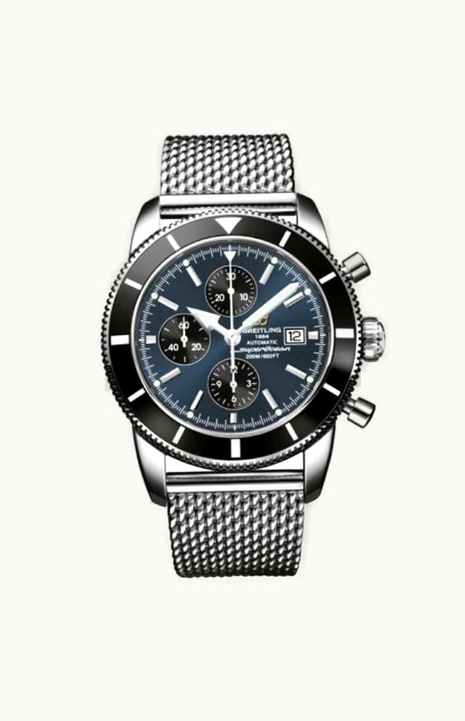 Breitling Superocean Heritage 46 Chronograph Stainless Steel / Black / Gun Blue / Milanese