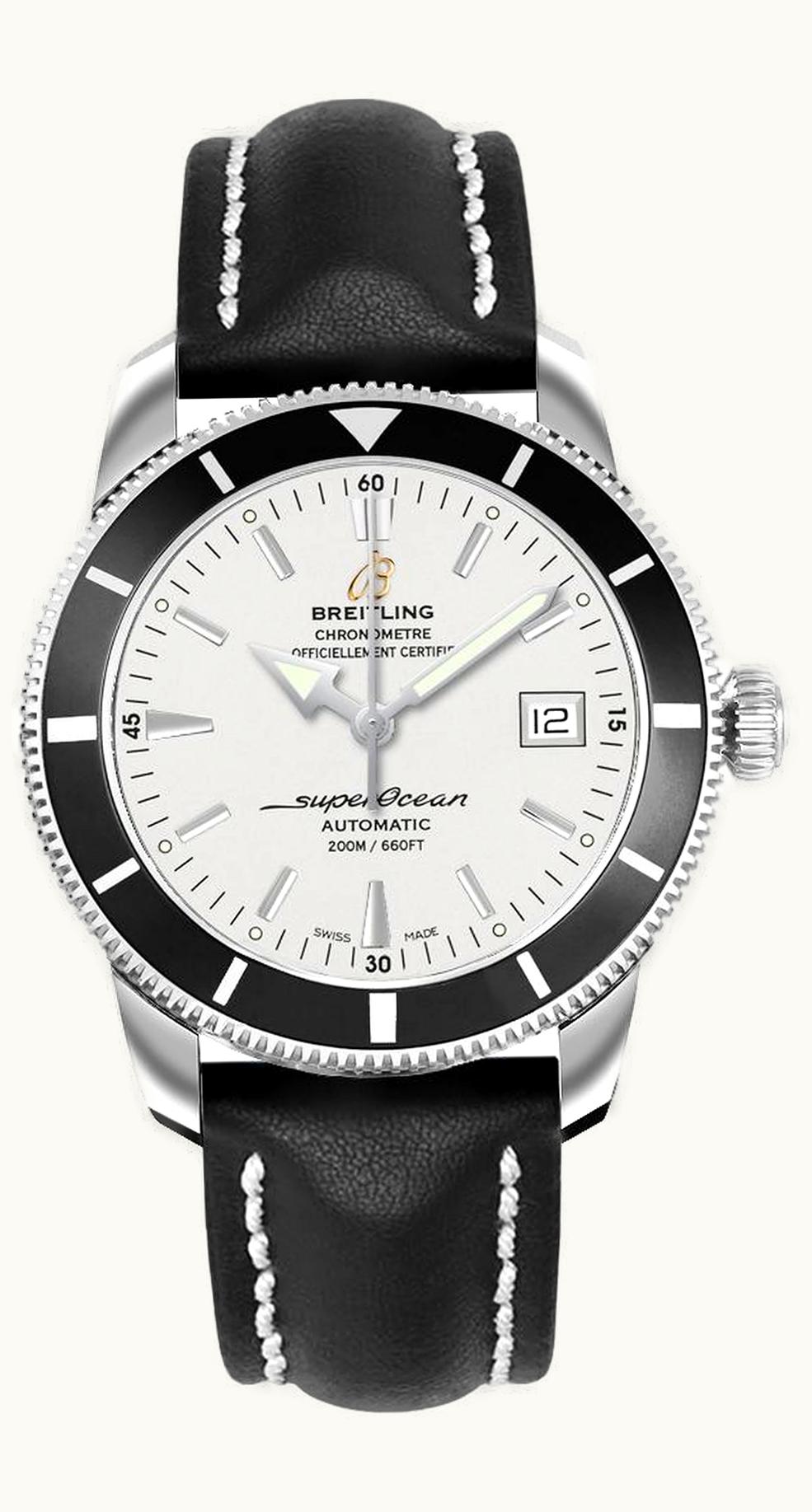 Breitling Superocean Heritage 42 Stainless Steel / Black / Stratus Silver / Calf