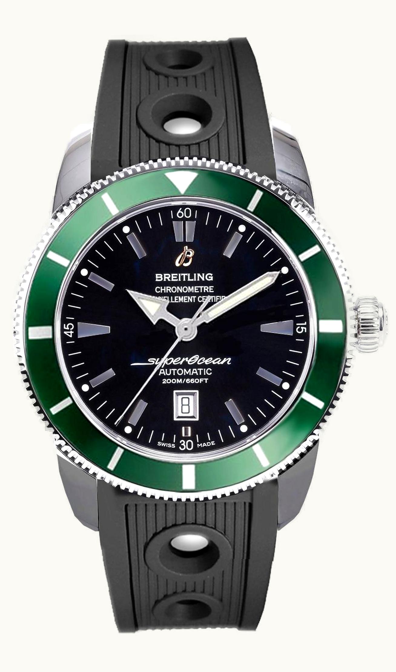 Breitling Superocean Heritage 42 Stainless Steel / Green / Volcano Black / Milanese