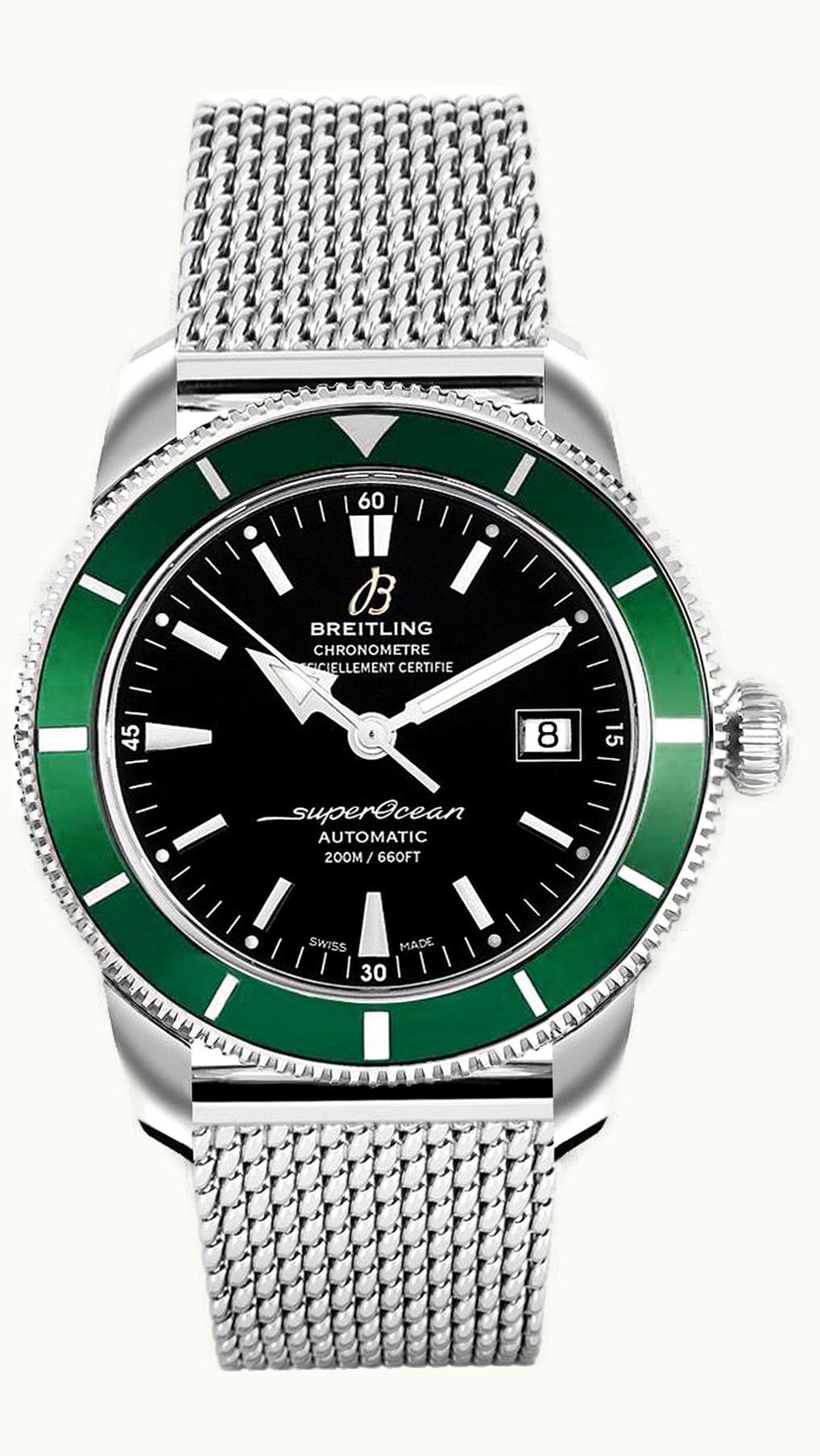 Breitling Superocean Heritage 42 Stainless Steel / Green / Volcano Black / Calf