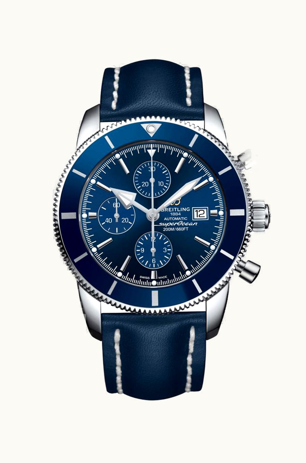 Breitling Superocean Heritage II 46 Chronograph Stainless Steel / Blue / Blue / Calf / Folding