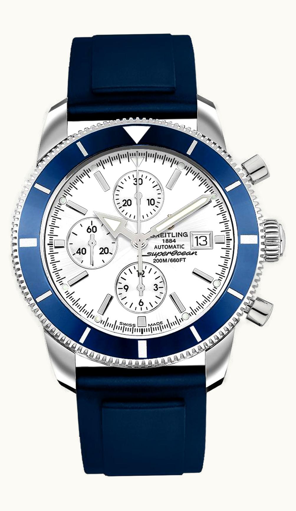 Breitling Superocean Heritage 46 Chronograph Stainless Steel / Blue / Stratus Silver / Rubber