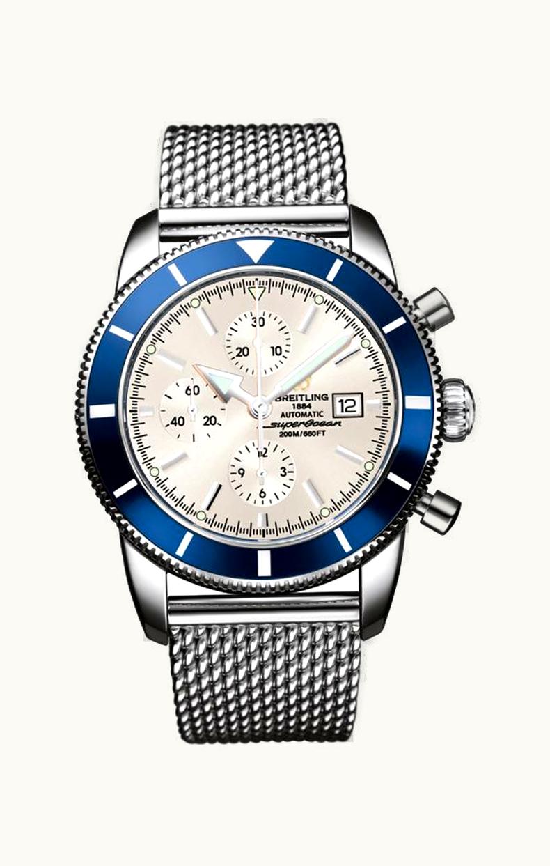 Breitling Superocean Heritage 46 Chronograph Stainless Steel / Blue / Stratus Silver / Milanese