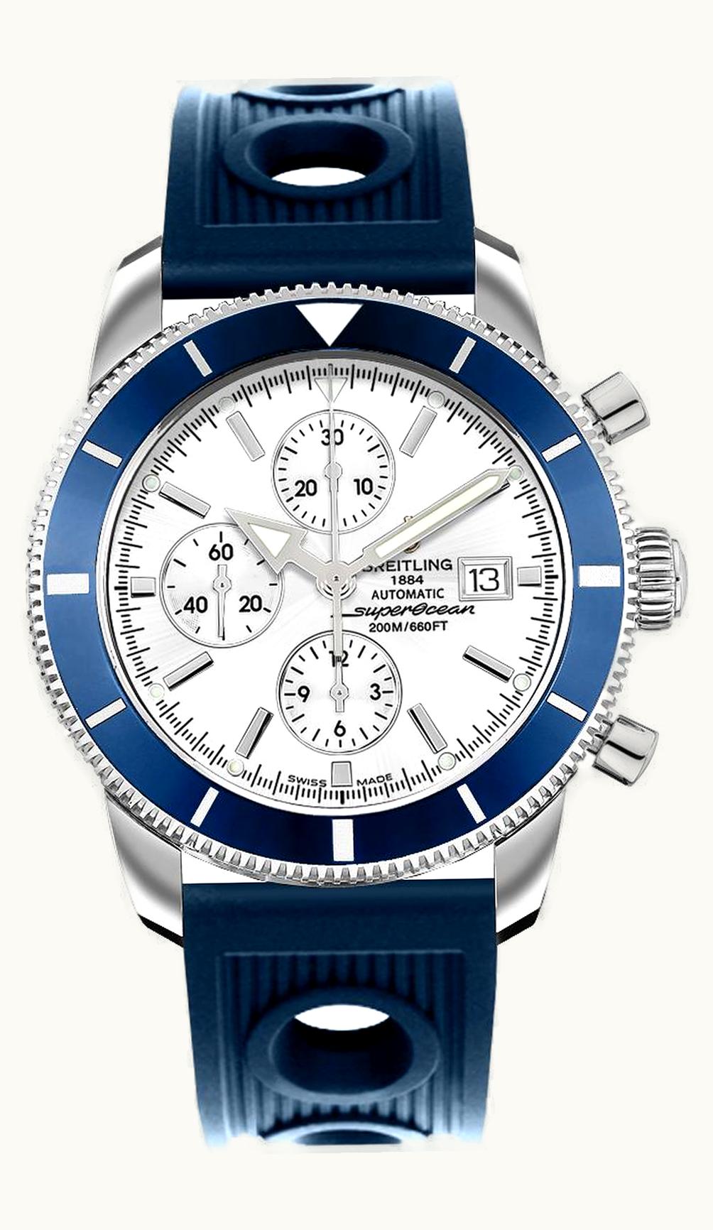 Breitling Superocean Heritage 46 Chronograph Stainless Steel / Blue / Stratus Silver / Rubber