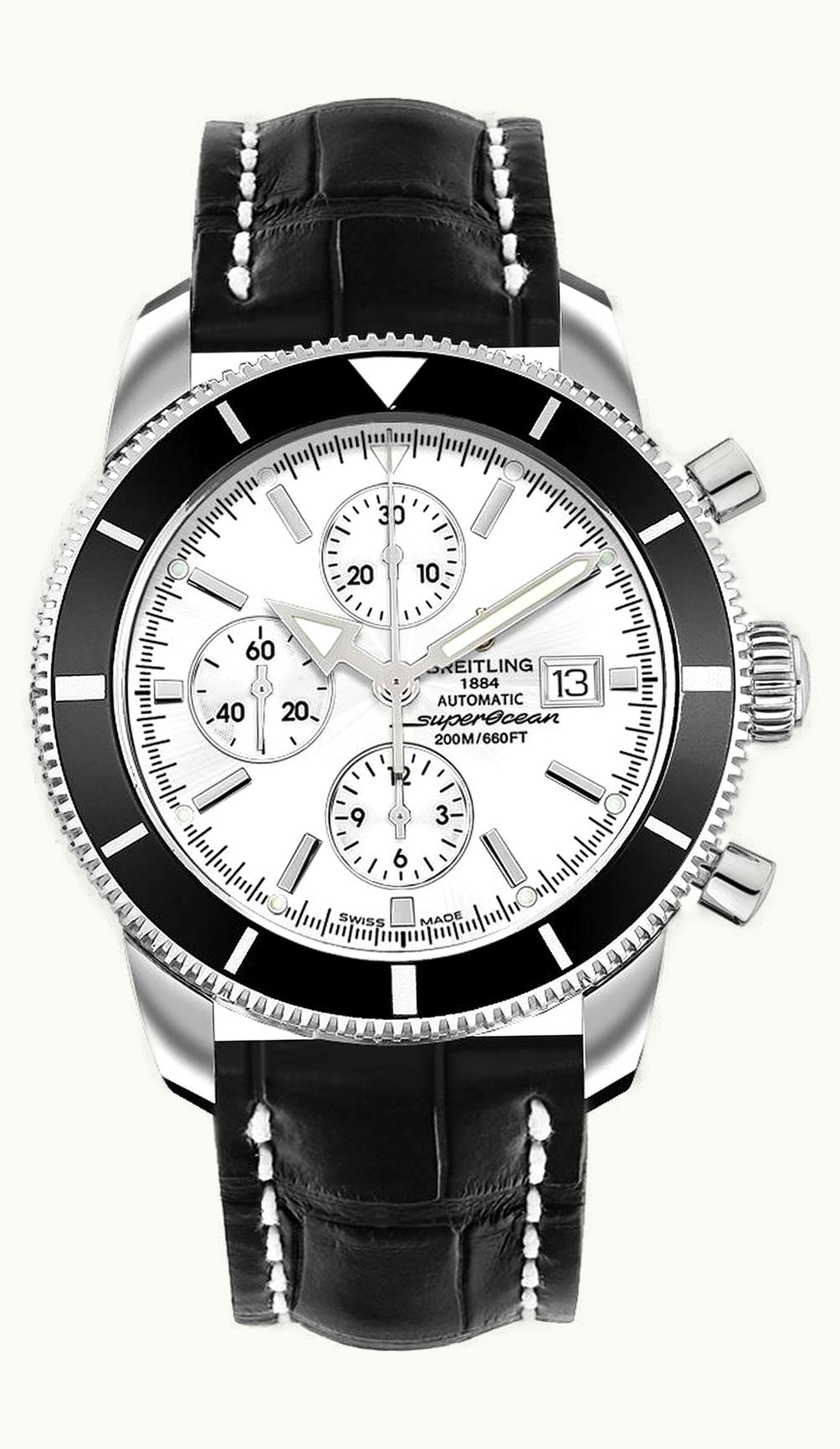 Breitling Superocean Heritage 46 Chronograph Stainless Steel / Black / Stratus Silver / Calf