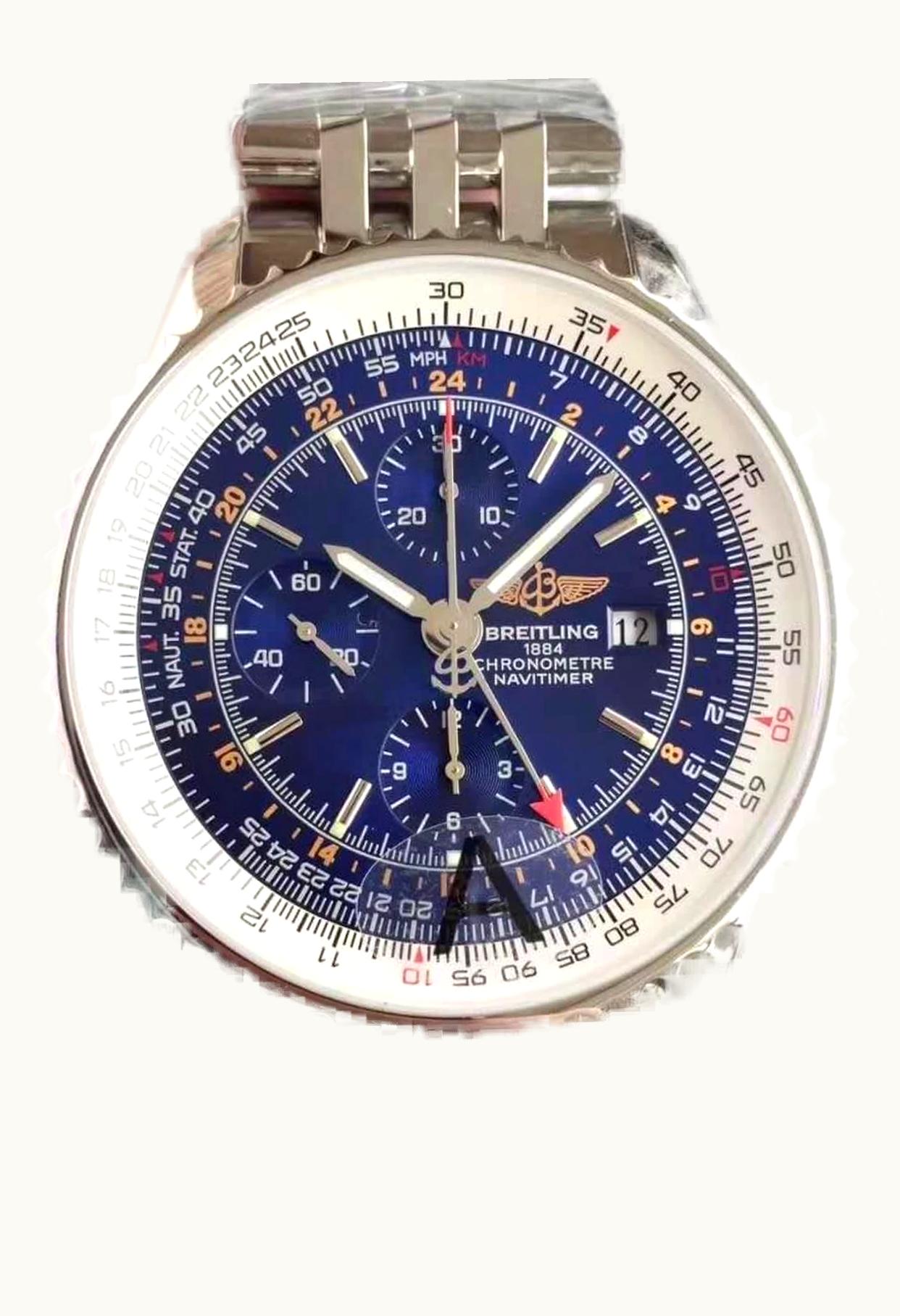 Breitling Superocean Heritage 46 Stainless Steel / Blue / Blue / Calf