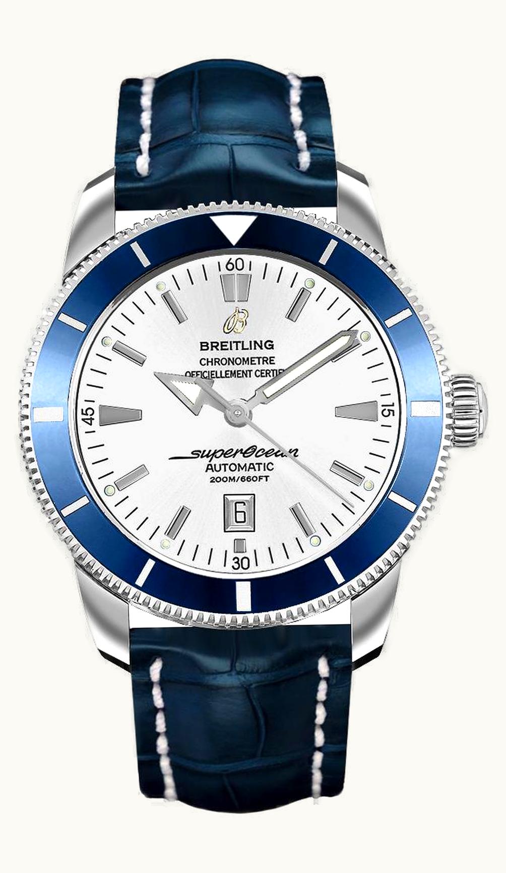 Breitling Superocean Heritage 46 Stainless Steel / Blue / Stratus Silver / Calf