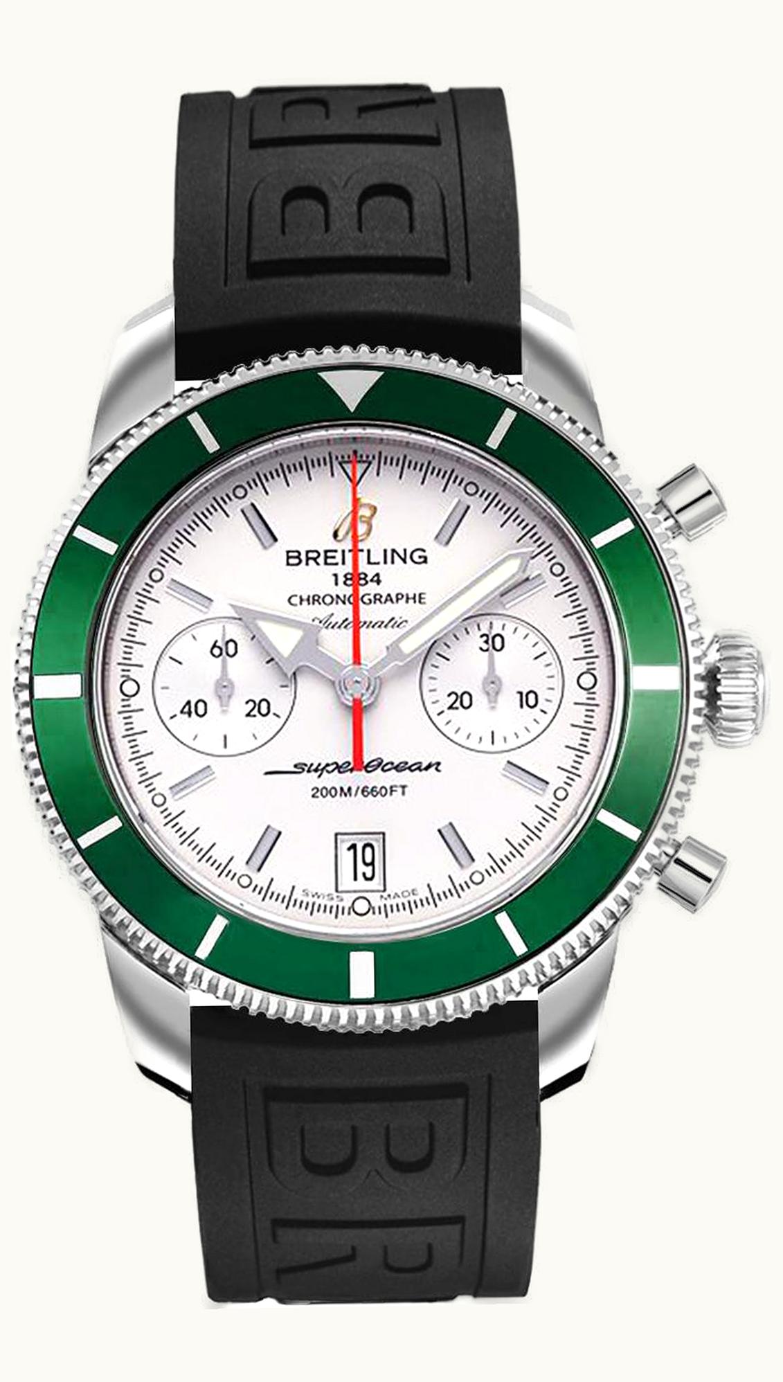 Breitling Superocean Heritage 44 Chronograph Stainless Steel / Green / Silver / Croco