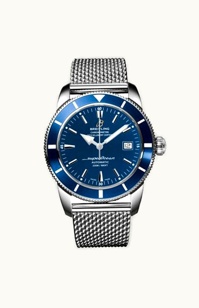 Breitling Superocean Heritage 42 Stainless Steel / Blue / Gun Blue / Milanese
