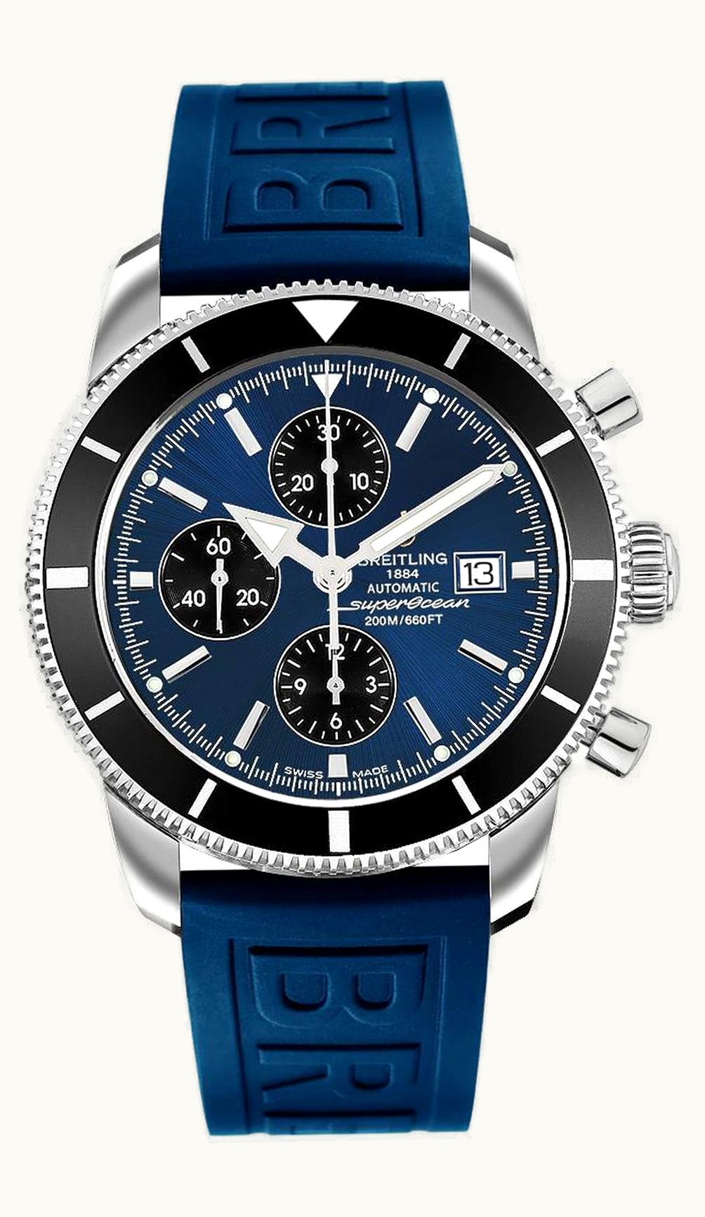 Breitling Superocean Heritage 42 Stainless Steel / Blue / Gun Blue / Croco