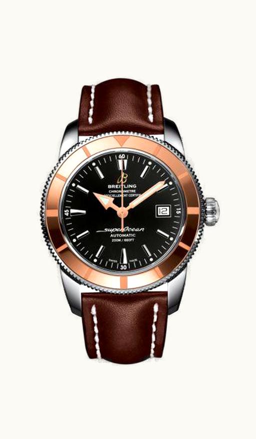 Breitling Superocean Heritage 42 Stainless Steel / Red Gold / Volcano Black / Calf