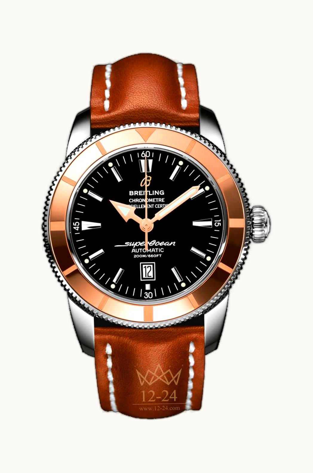 Breitling Superocean Heritage 46 Stainless Steel / Red Gold / Black / Calf