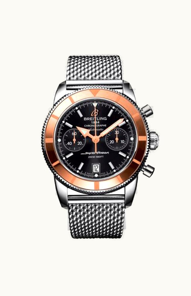 Breitling Superocean Heritage 44 Chronograph Stainless Steel / Red Gold / Black / Calf