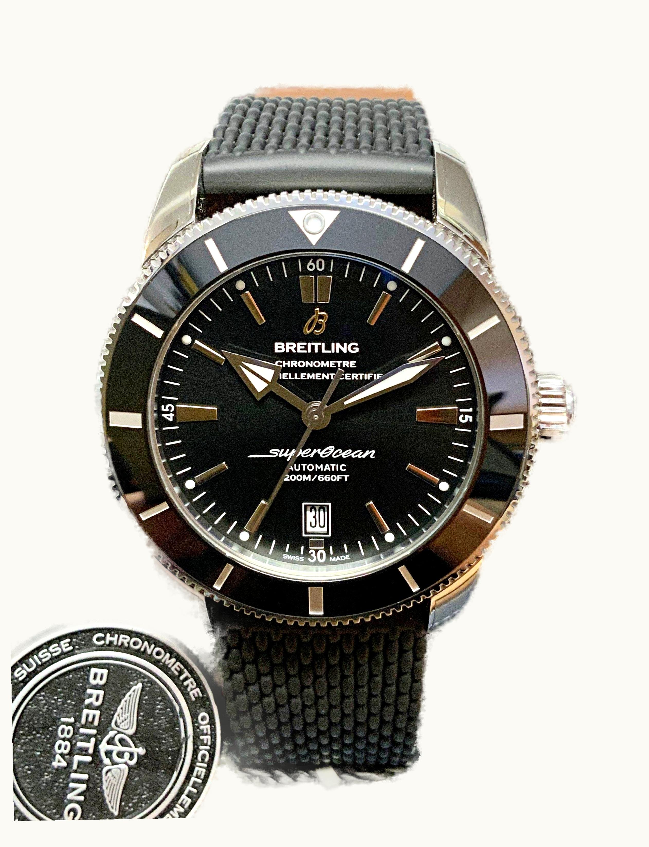 Breitling Superocean Heritage II 46 Stainless Steel / Black / Silver / Rubber / Folding