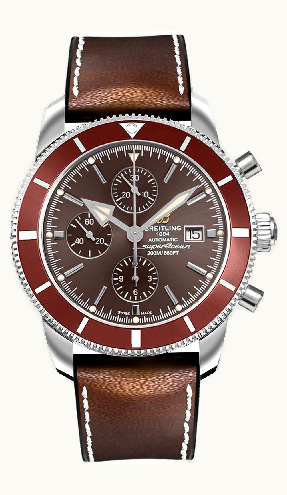 Breitling Superocean Heritage II 46 Chronograph Stainless Steel / Bronze / Bronze / Leather Rubber