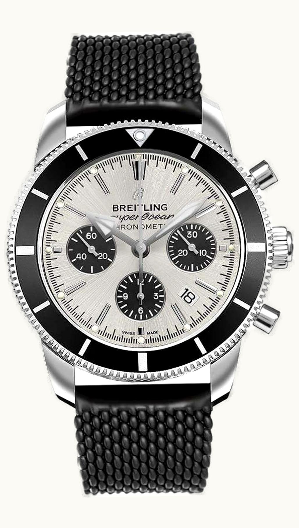 Breitling Superocean Heritage II B01 Chronograph 44 Stainless Steel / Silver / Rubber / Folding
