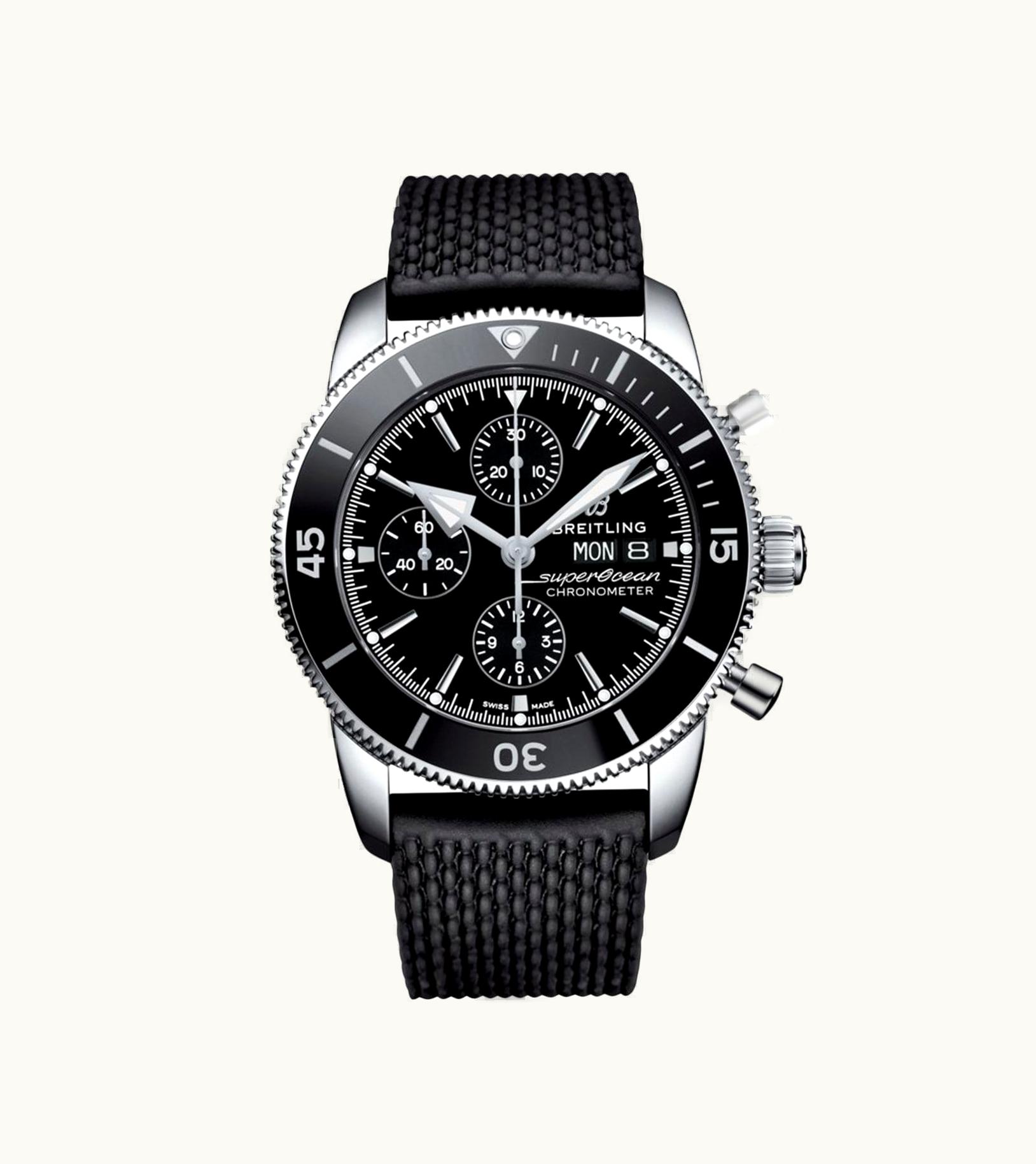 Breitling Superocean Heritage II Chronograph 44 Stainless Steel / Black / Rubber / Folding