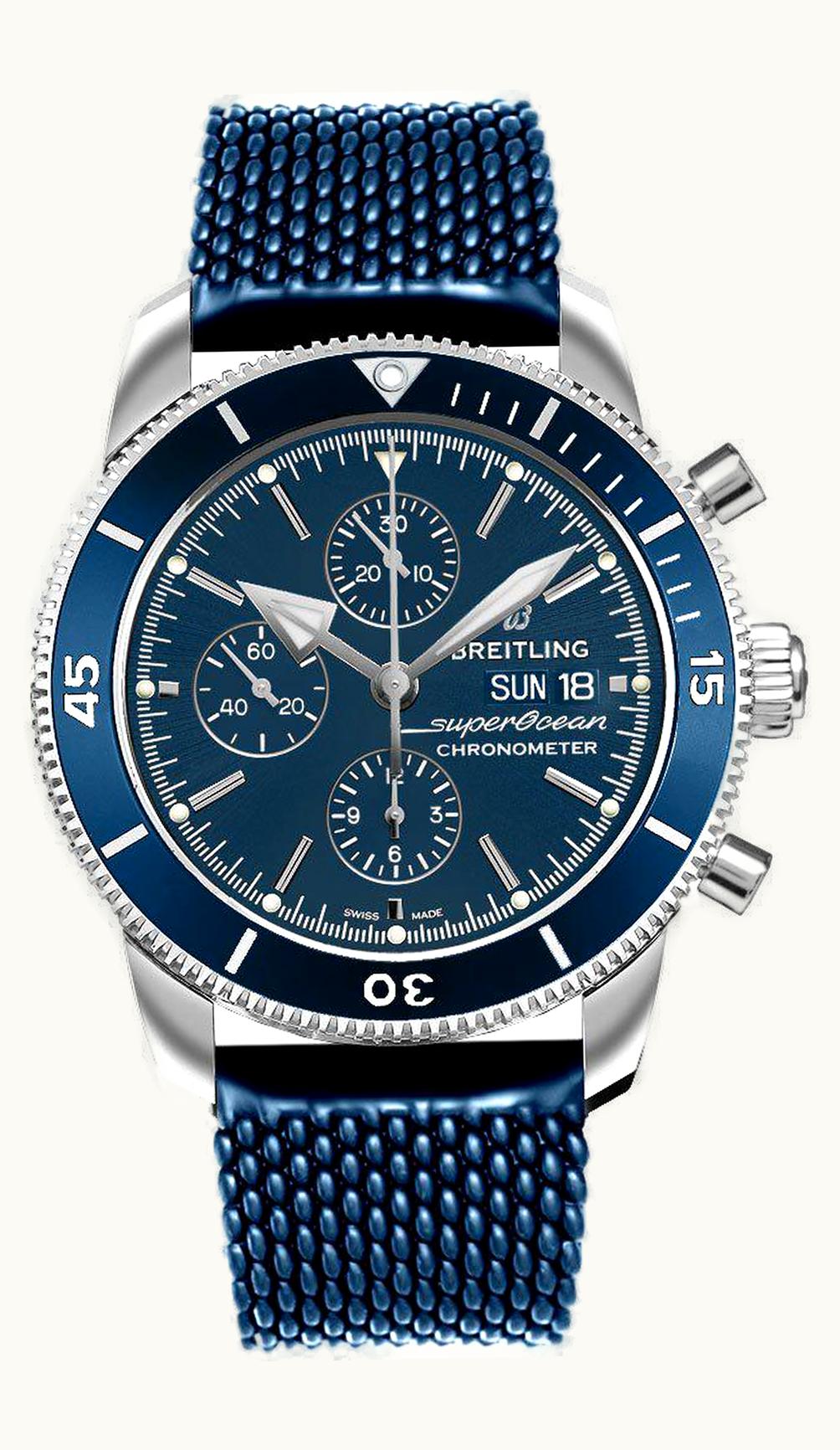 Breitling Superocean Heritage II Chronograph 44 Stainless Steel / Blue / Rubber / Folding