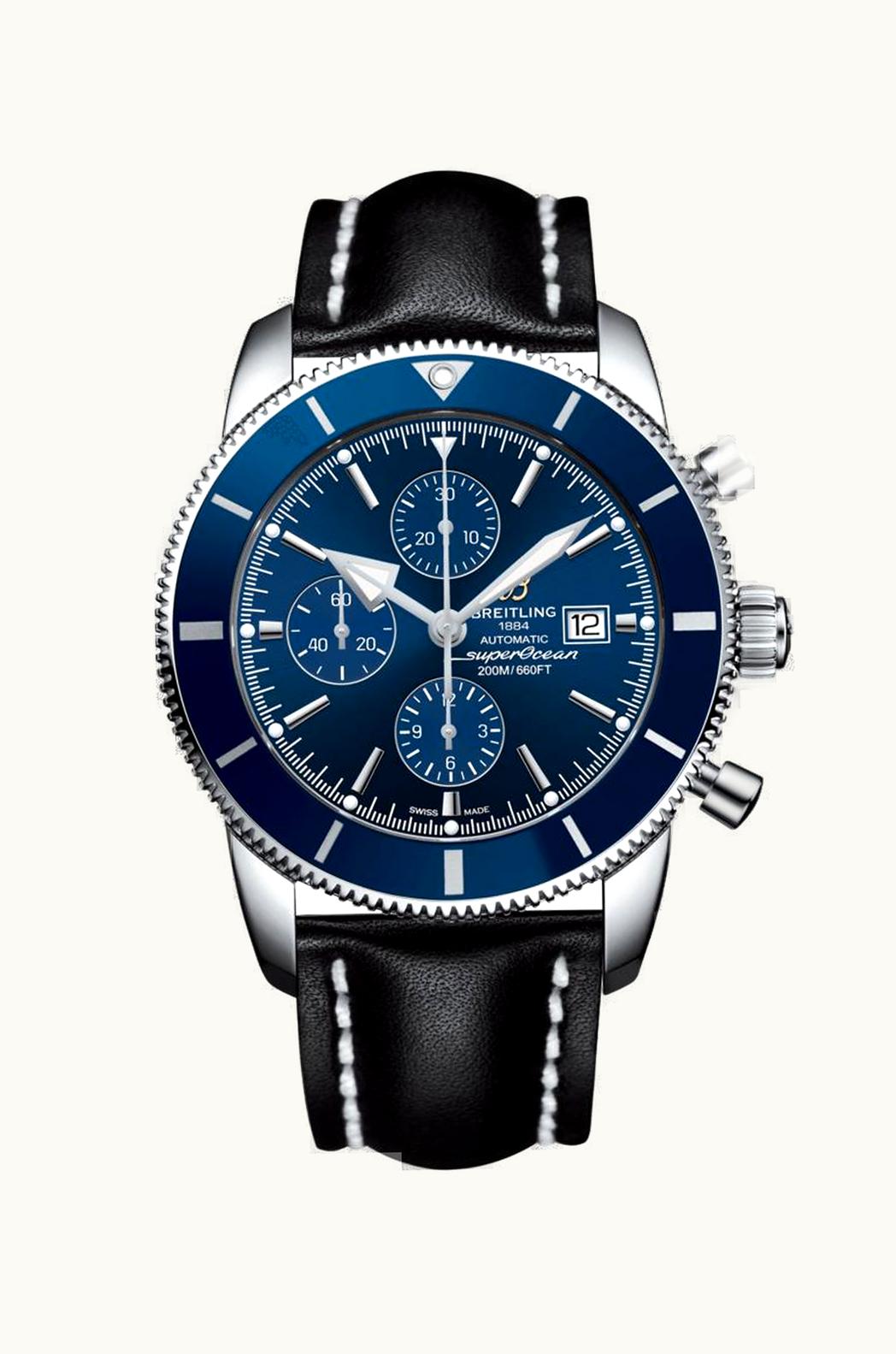 Breitling Superocean Heritage II 46 Chronograph Stainless Steel / Blue / Blue / Calf / Folding