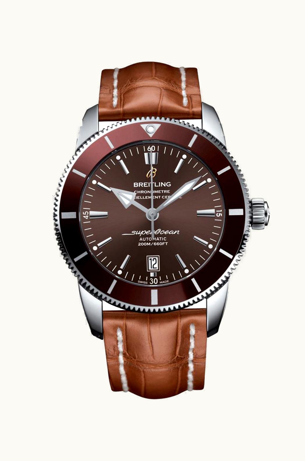 Breitling Superocean Heritage II 46 Stainless Steel / Bronze / Bronze / Croco / Folding