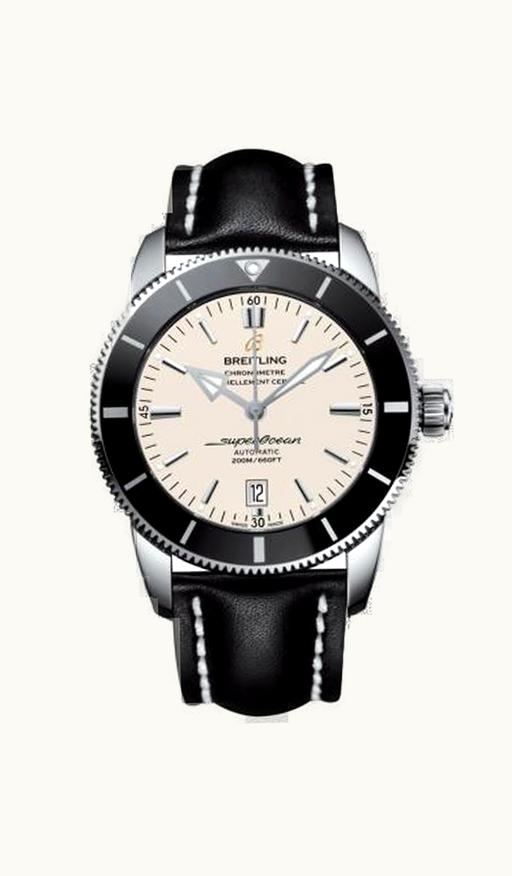 Breitling Superocean Heritage II 46 Stainless Steel / Black / Silver / Calf / Pin