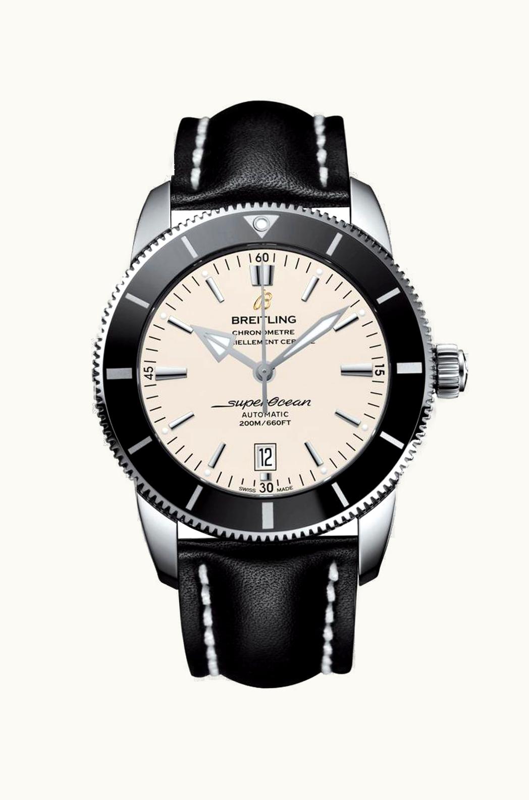 Breitling Superocean Heritage II 46 Stainless Steel / Black / Silver / Calf / Folding