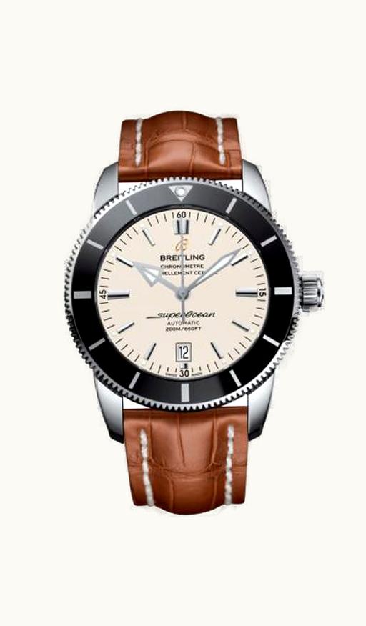 Breitling Superocean Heritage II 46 Stainless Steel / Black / Silver / Croco / Folding