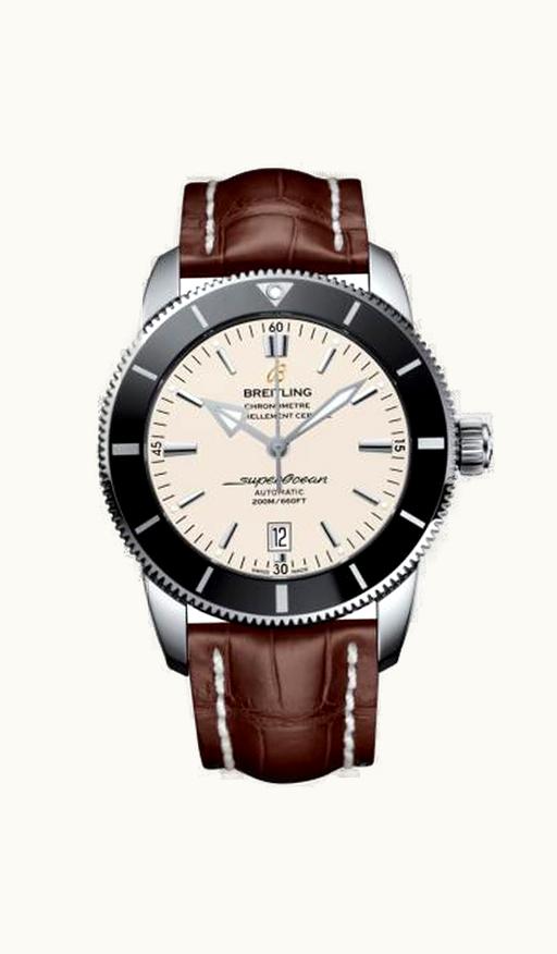 Breitling Superocean Heritage II 46 Stainless Steel / Black / Silver / Croco / Folding