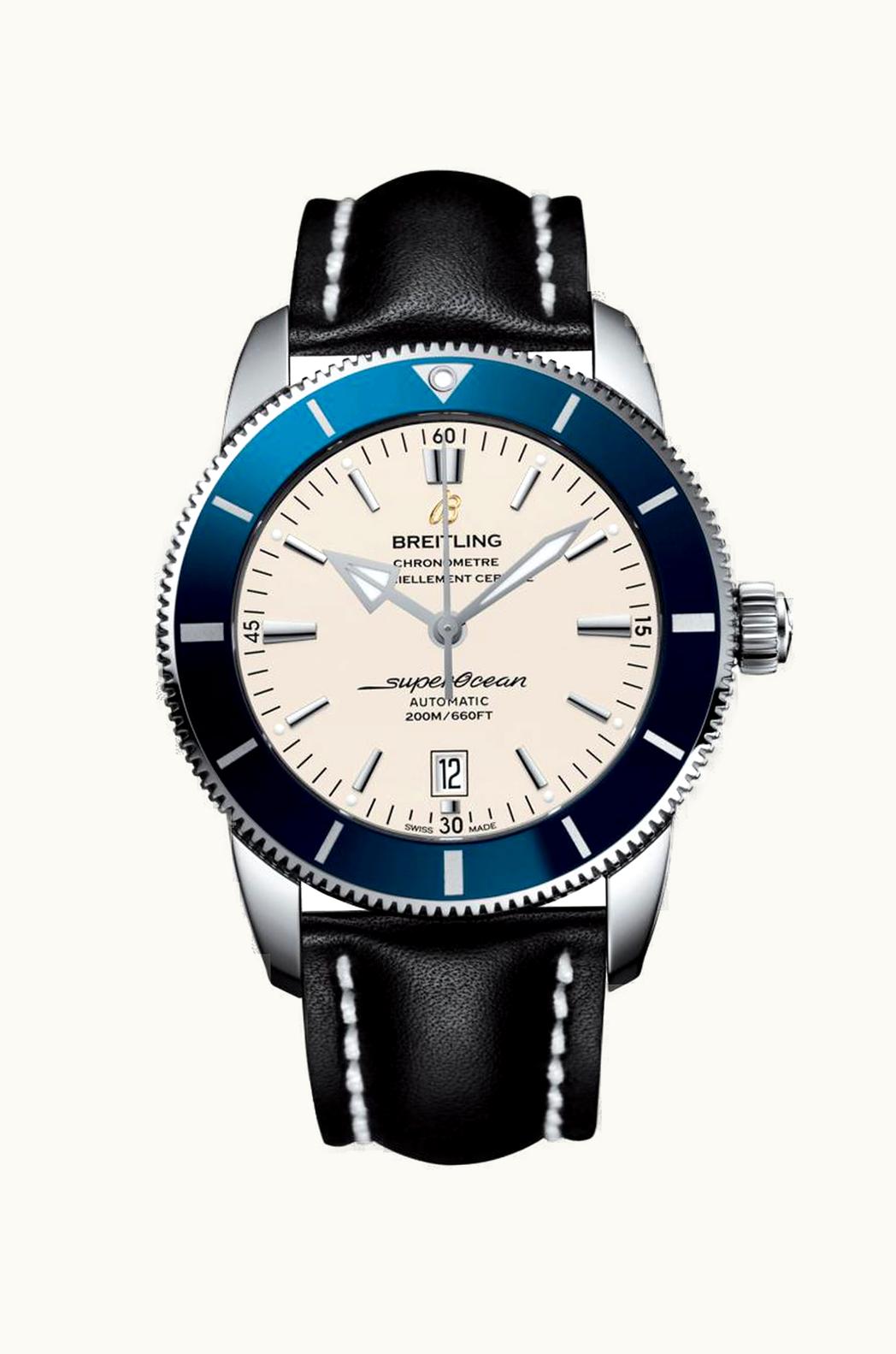 Breitling Superocean Heritage II 46 Stainless Steel / Blue / Silver / Calf / Pin