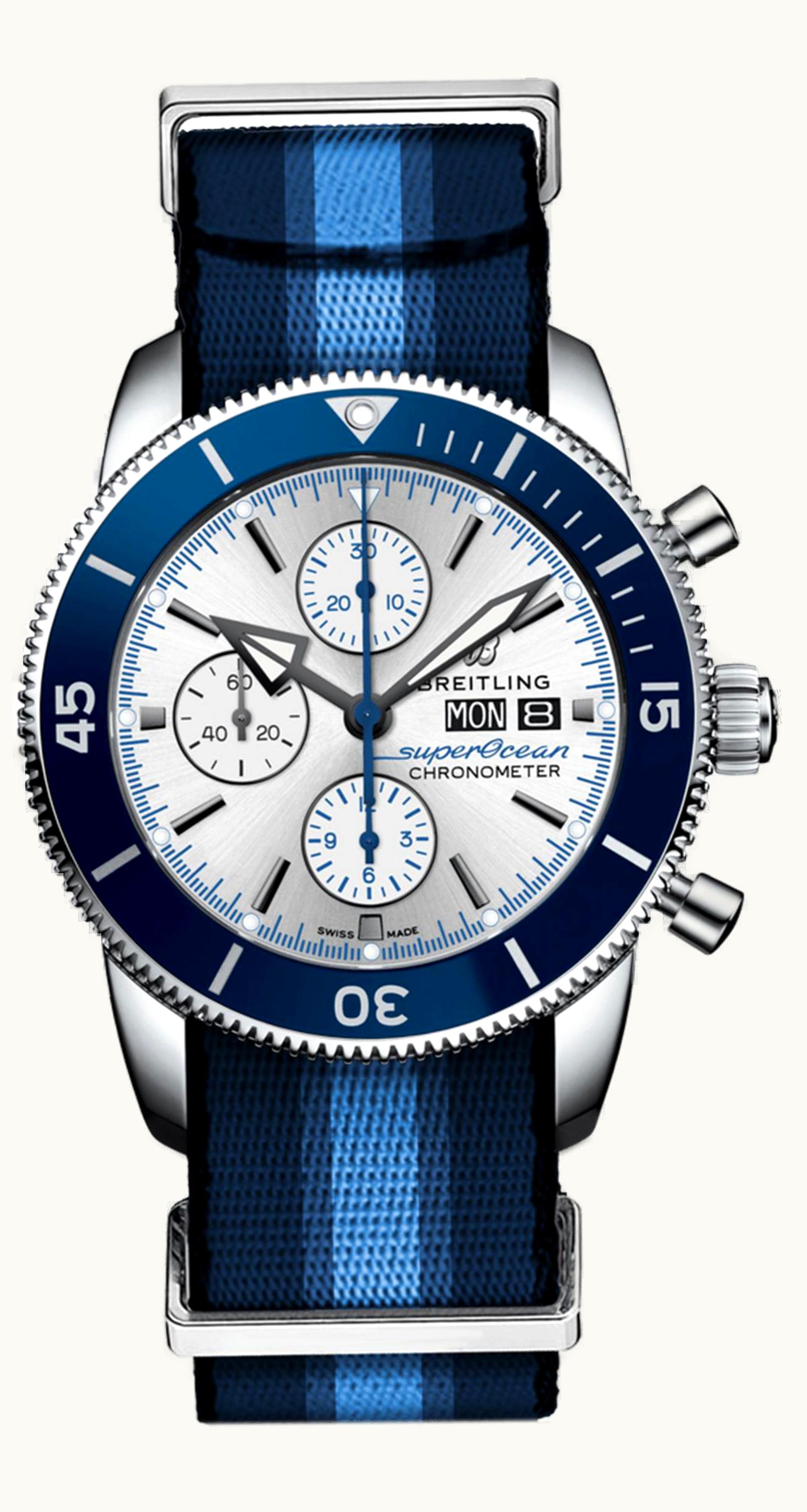 Breitling Superocean Heritage II Chronograph 44 Stainless Steel / Silver / NATO / Ocean Conservancy