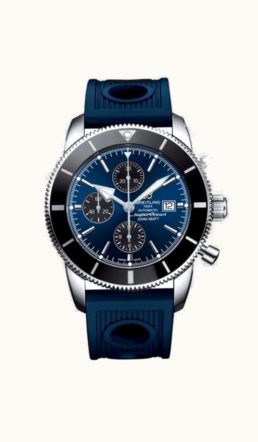Breitling Superocean Heritage II 46 Chronograph Stainless Steel / Black / Blue / Calf / Pin