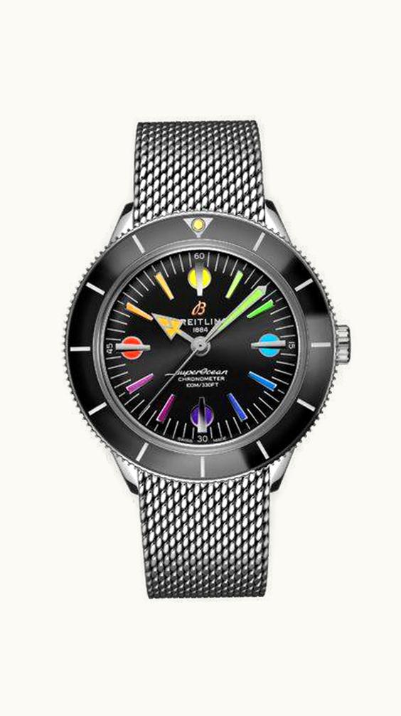 Breitling Superocean Heritage '57 Stainless Steel / Rainbow Boutique Limited Edition / Calf / Pin