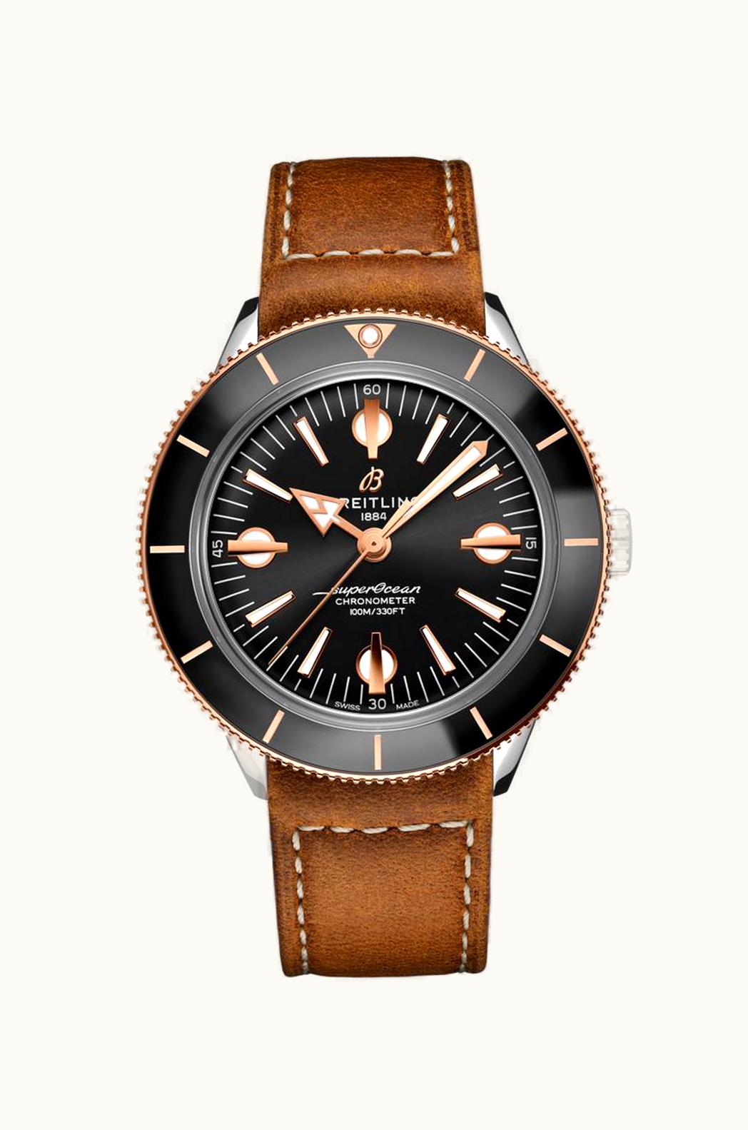 Breitling Superocean Heritage '57 Stainless Steel / Red Gold / Black / Mesh