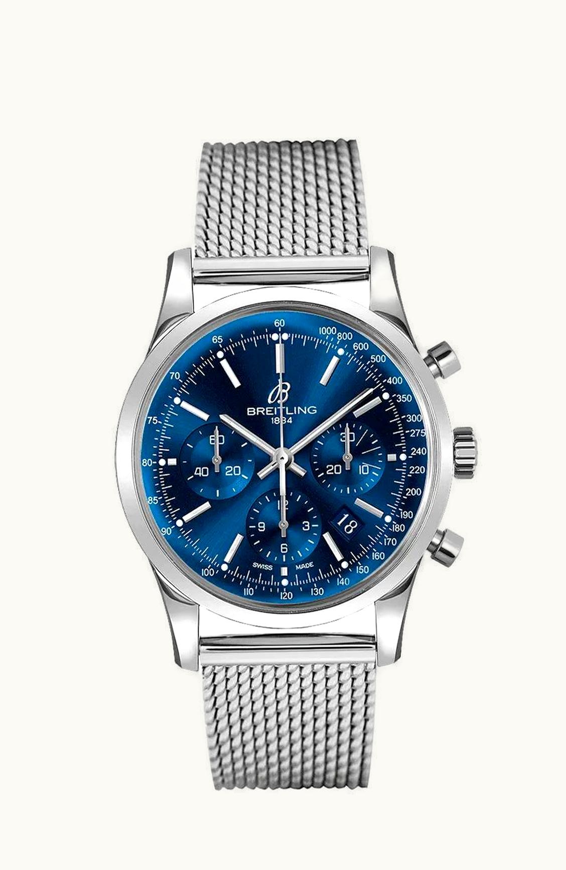 Breitling Transocean Chronograph Stainless Steel / Blue / Limited Edition