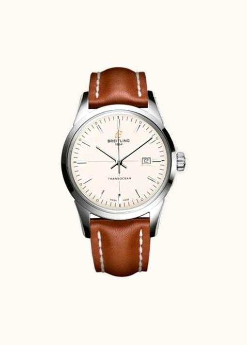 Breitling Transocean Stainless Steel / Silver / Calf / Pin
