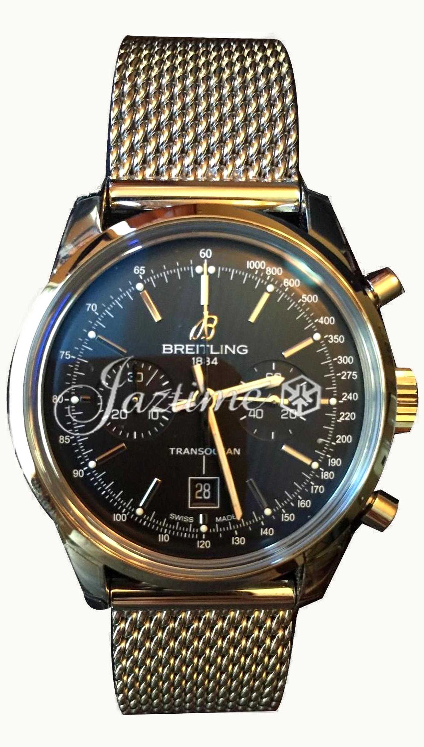 Breitling Transocean Chronograph 38 Black / Milanese