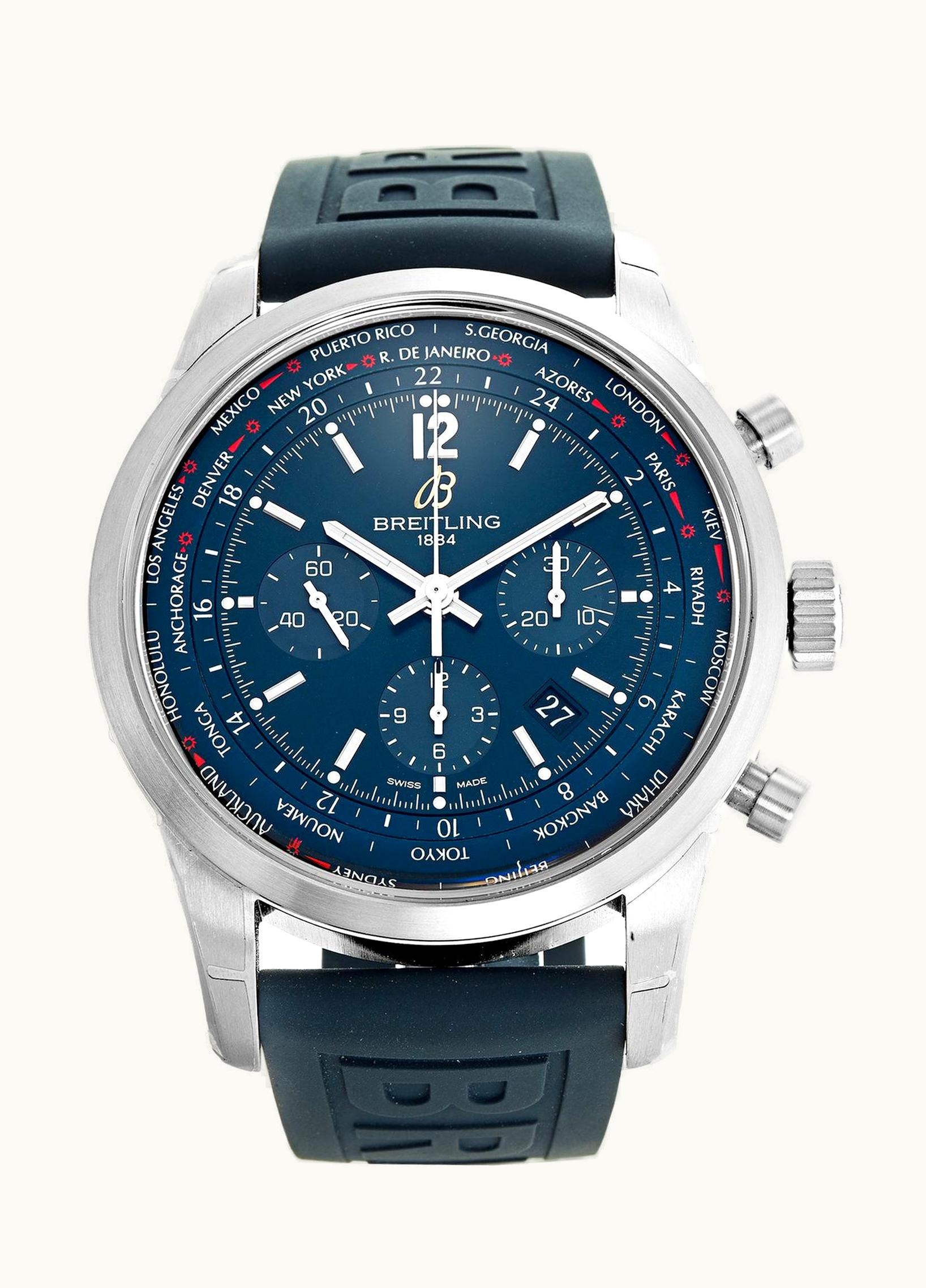 Breitling Transocean Chronograph Red Gold / Diamond / Silver / Croco