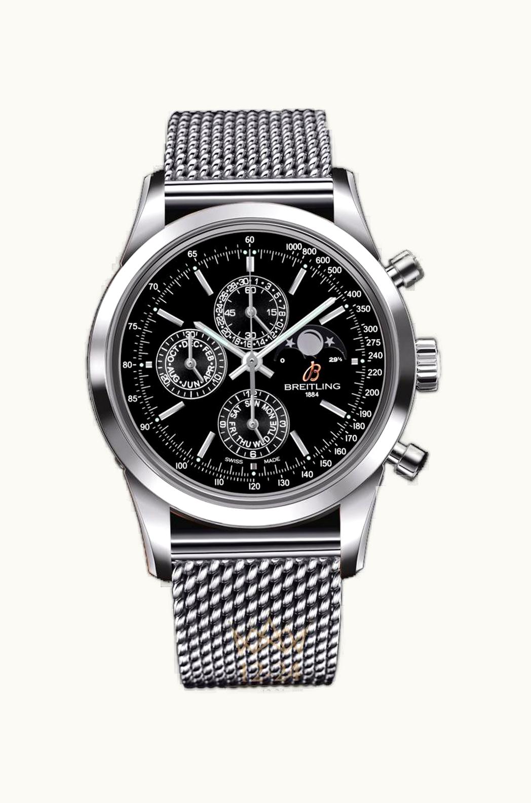 Breitling Transocean Chronograph 1461 Stainless Steel / Black / Bracelet