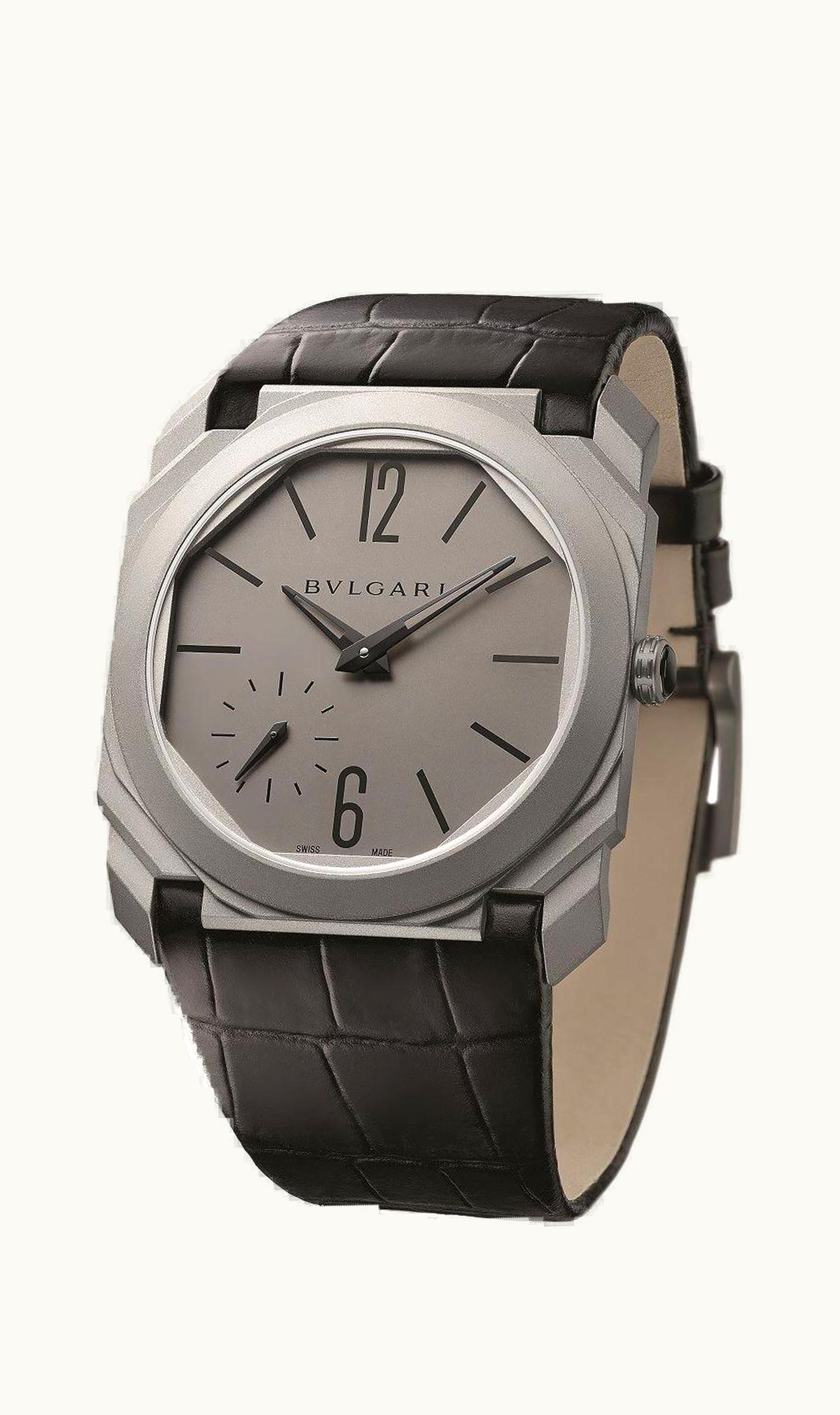 Bulgari Octo Finissimo Automatic Titanium / Grey / Alligator
