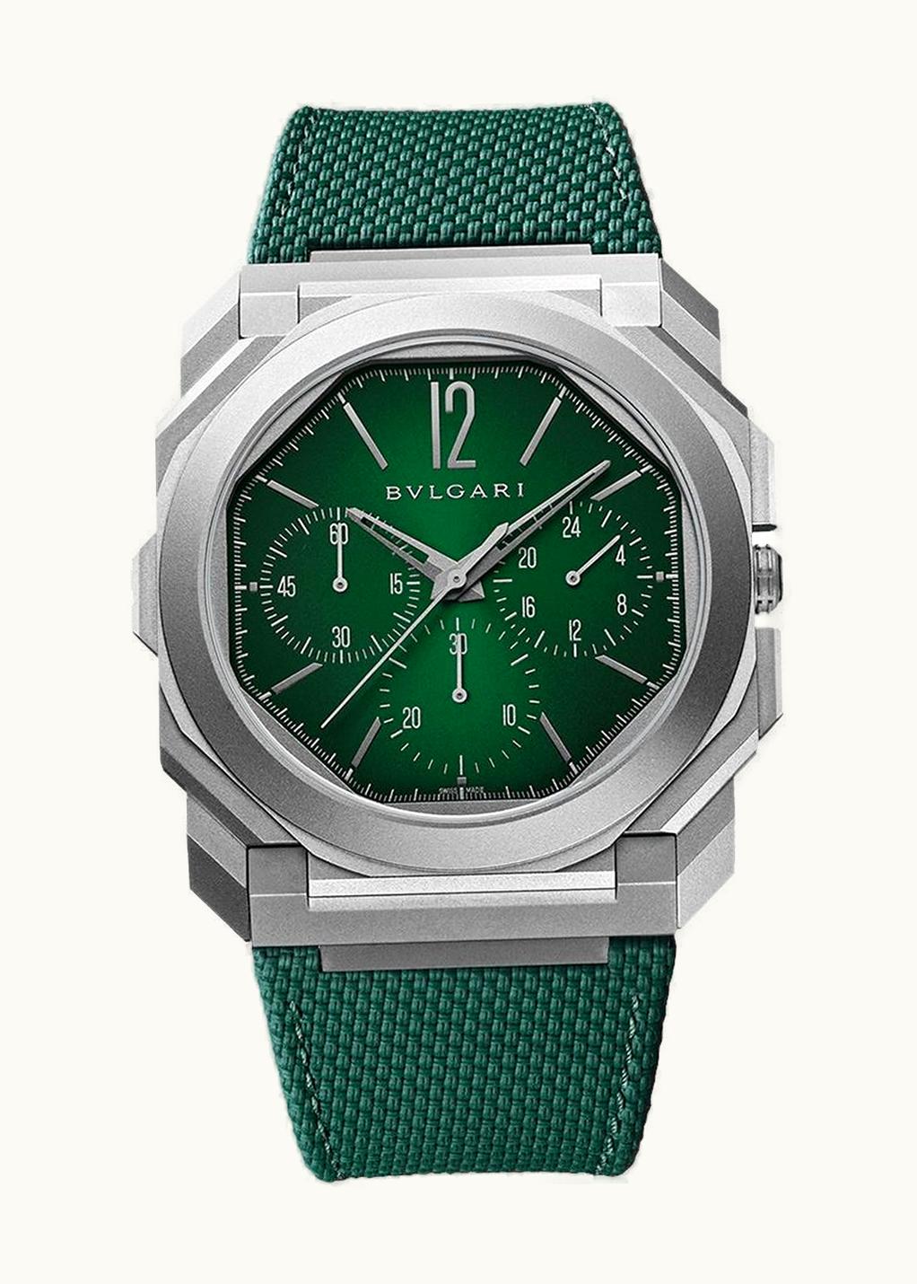 Bulgari Octo Finissimo Chronograph GMT Automatic / Titanium / Yoshida Green