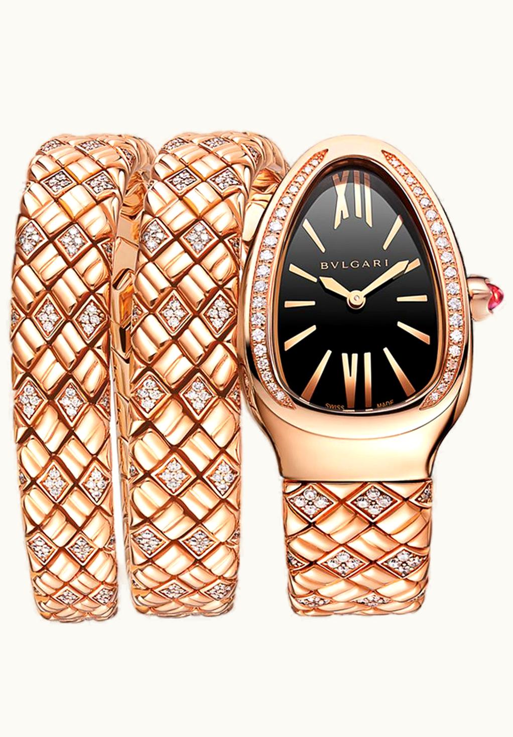 Bulgari Serpenti Spiga Pink Gold Black