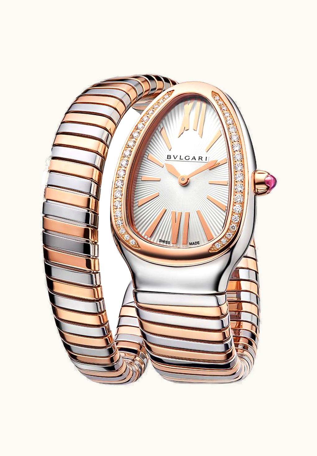 Bulgari Serpenti Tubogas Two Tone Silver Diamond