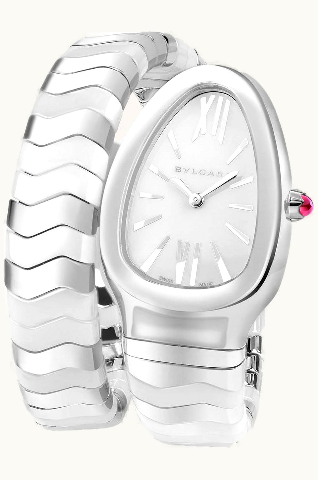 Bulgari Serpenti Spiga Stainless Steel White