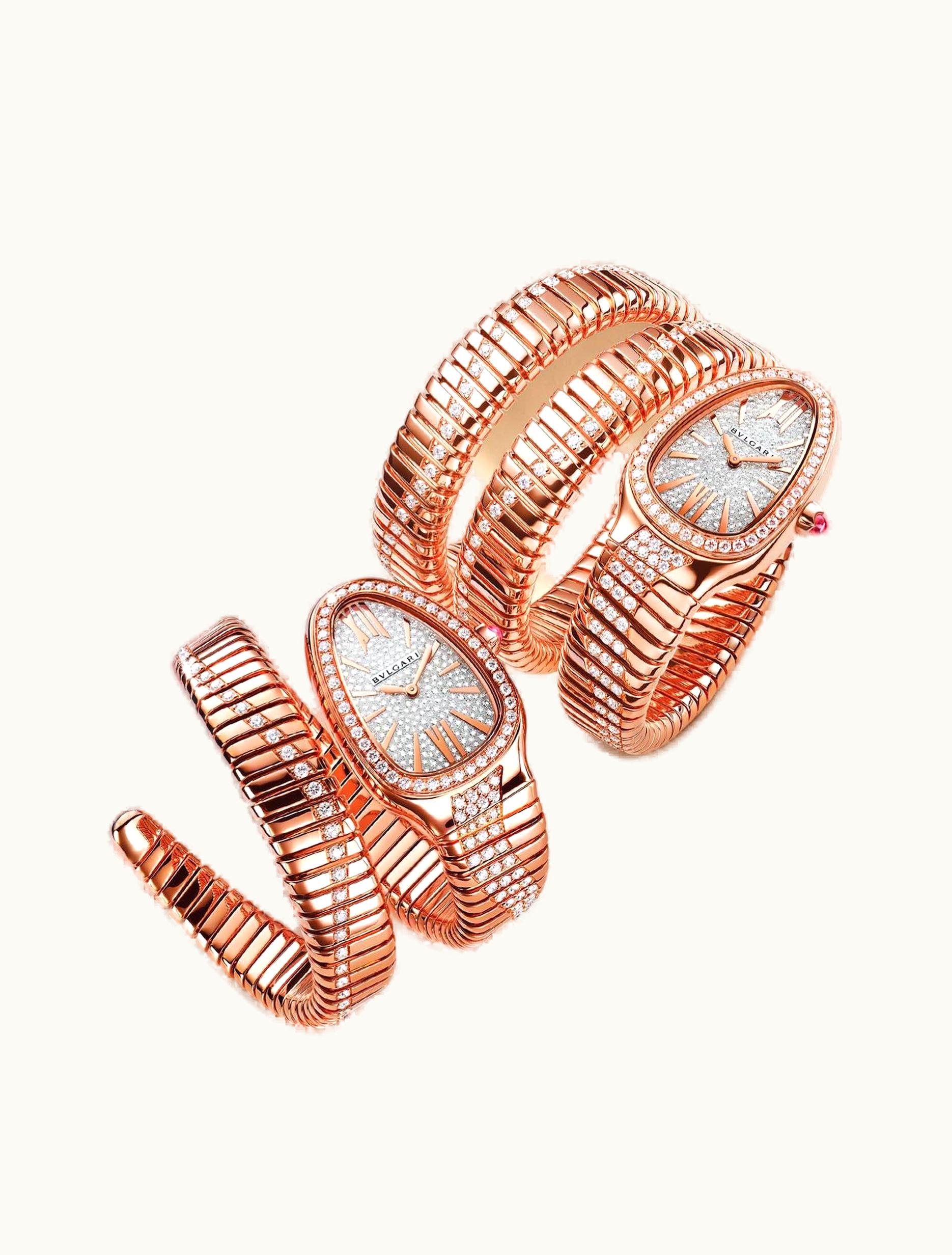 Bulgari Serpenti Tubogas Pink Gold Diamond Double Tour