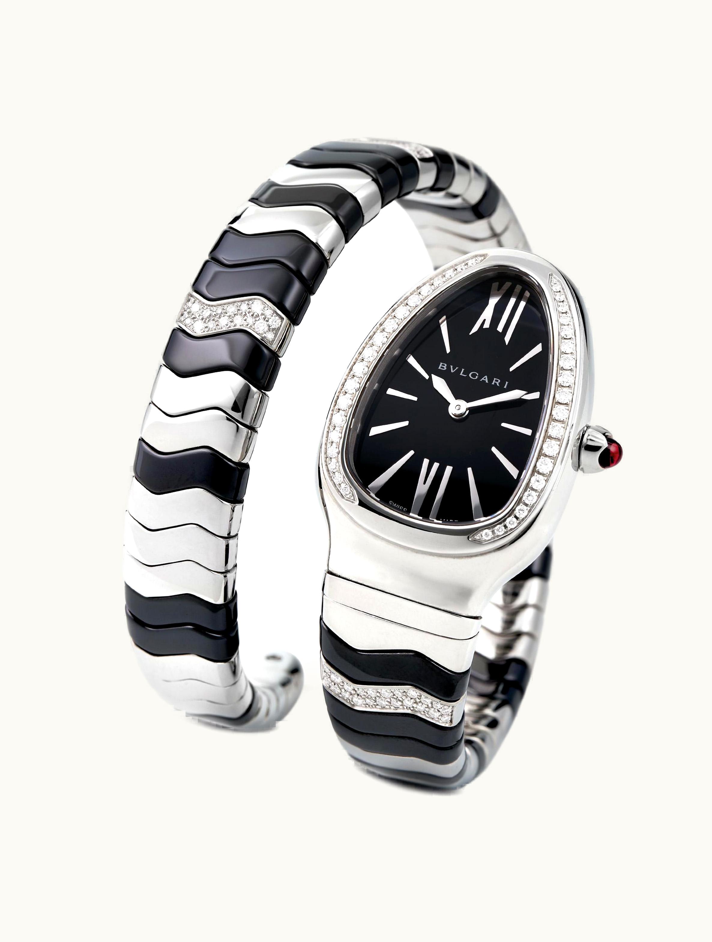 Bulgari Serpenti Spiga Stainless Steel Black