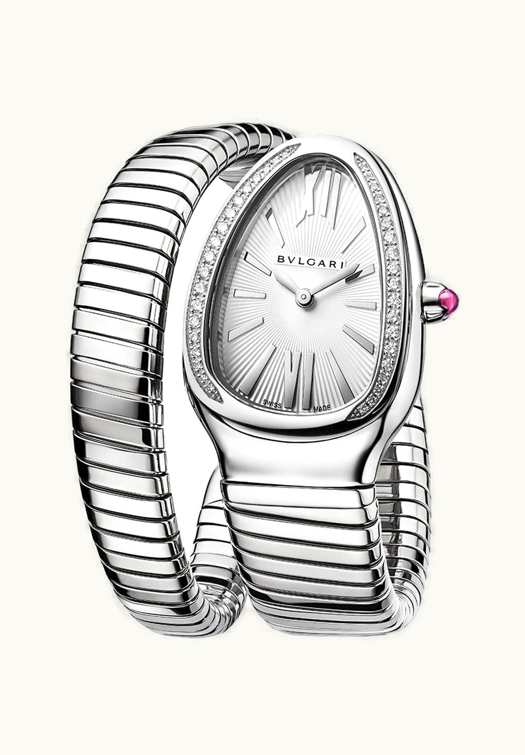 Bulgari Serpenti Tubogas Silver Diamond