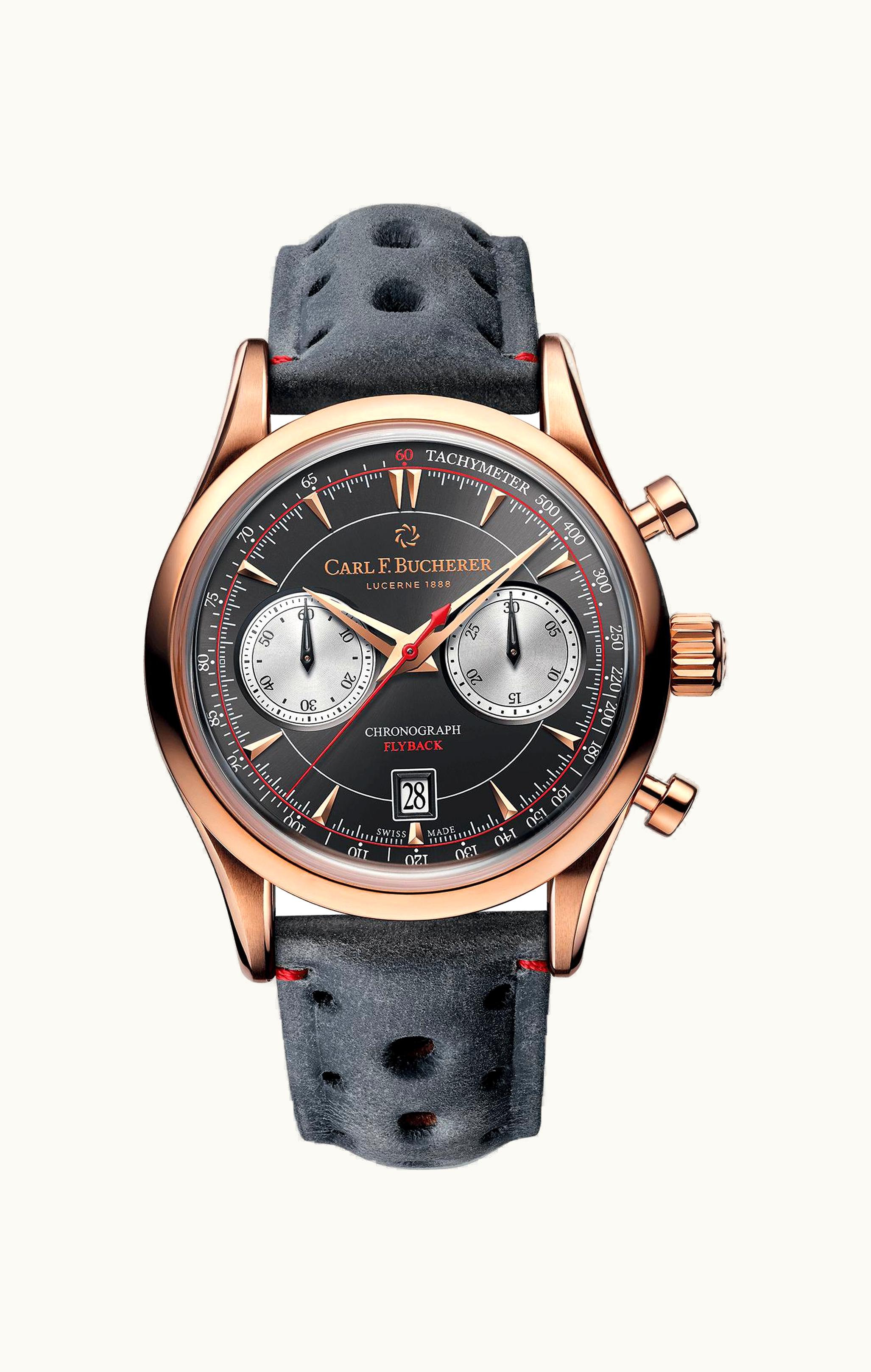 Carl F. Bucherer Manero Flyback Rose Gold / Black