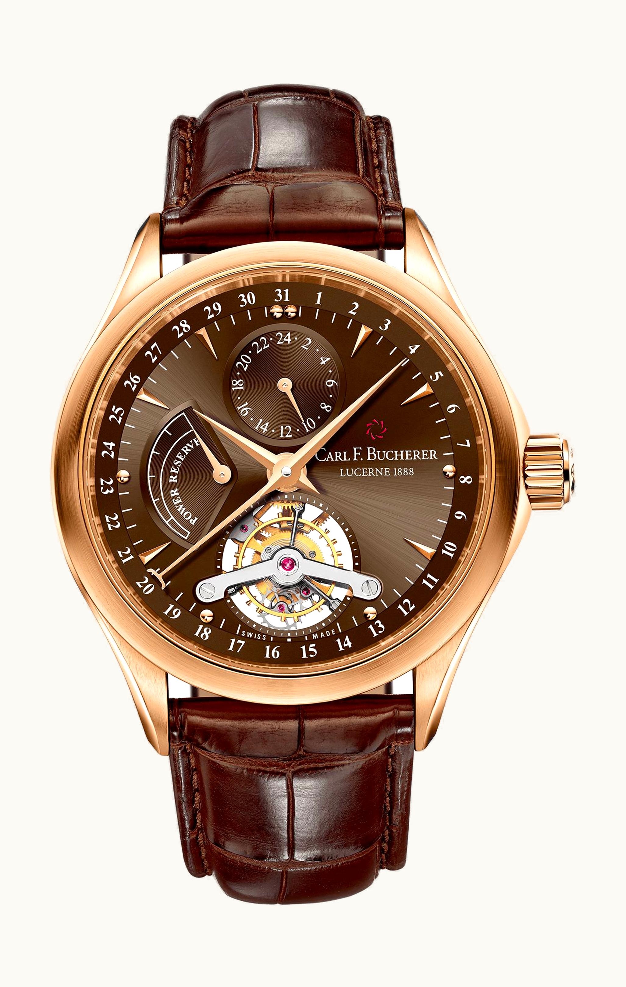 Carl F. Bucherer Manero Tourbillon Rose Gold / Brown