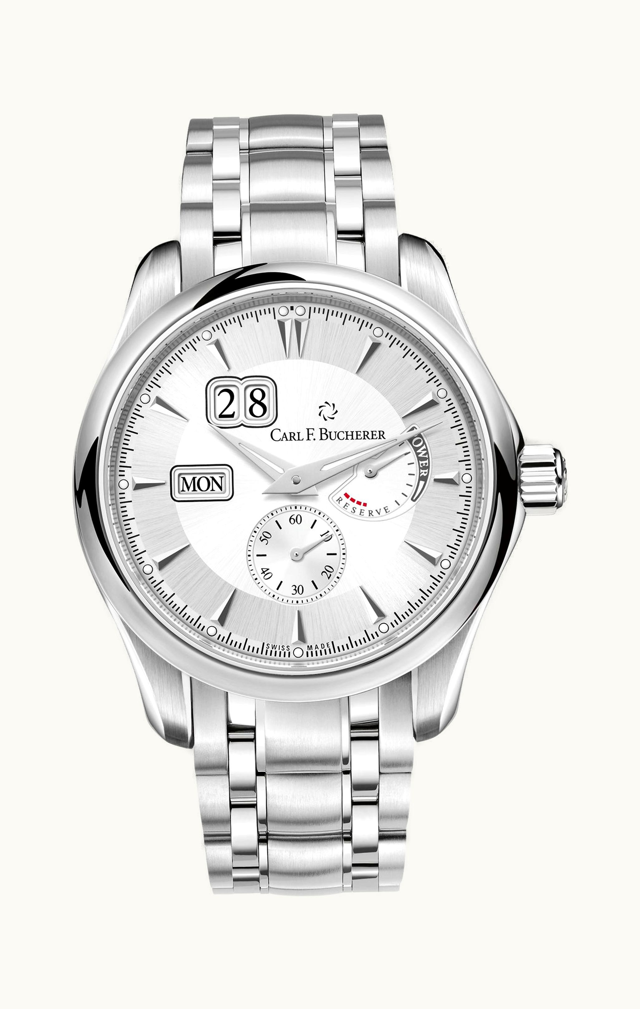 Carl F. Bucherer Manero PowerReserve Stainless Steel / Silver / Bracelet