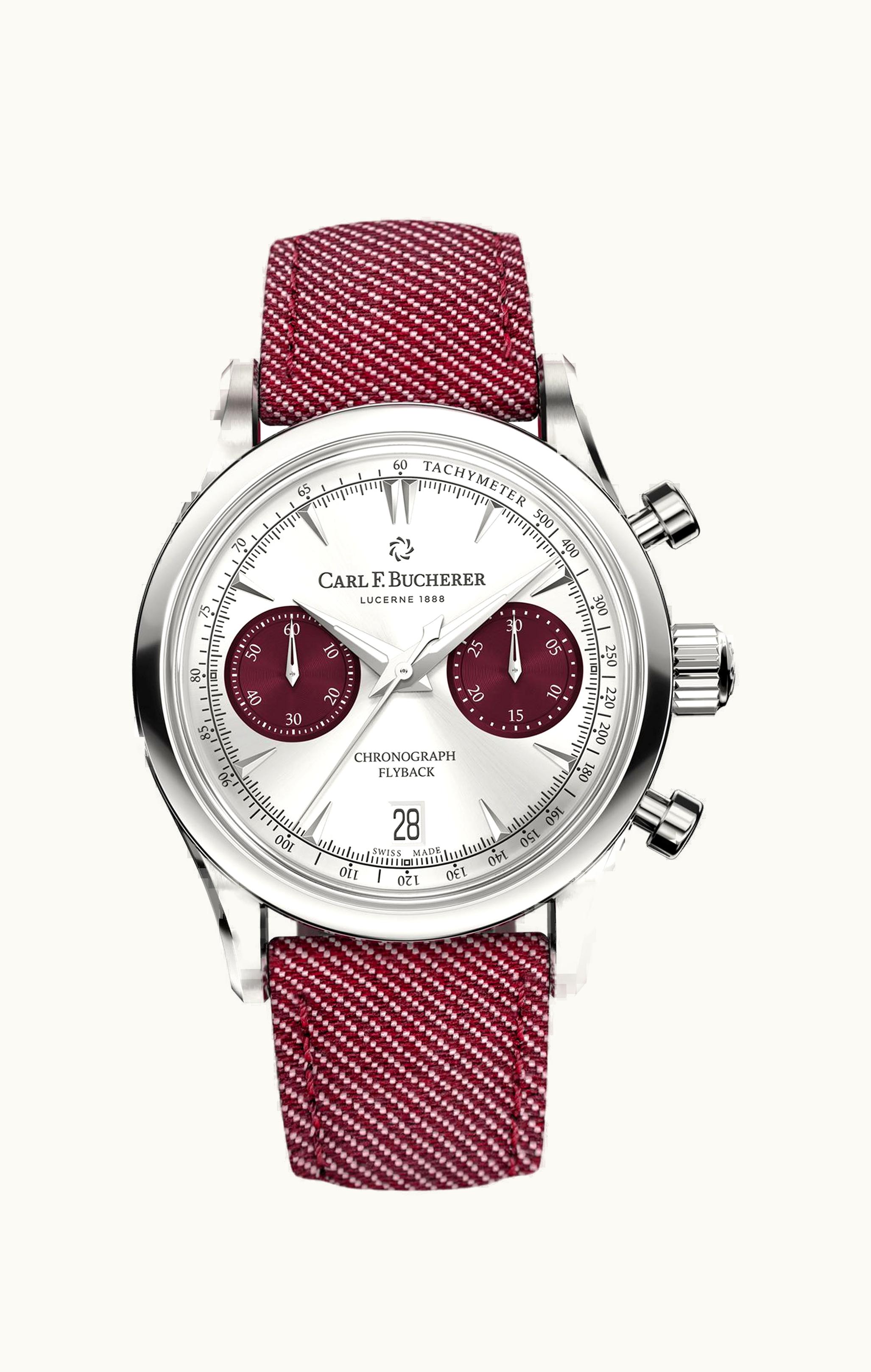 Carl F. Bucherer Manero Flyback 40 Stainless Steel / Silver - Red